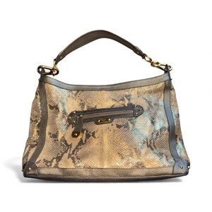 Rafe New York Bag/purse. Metallic Snake Print With Brass. Large Hobo Style